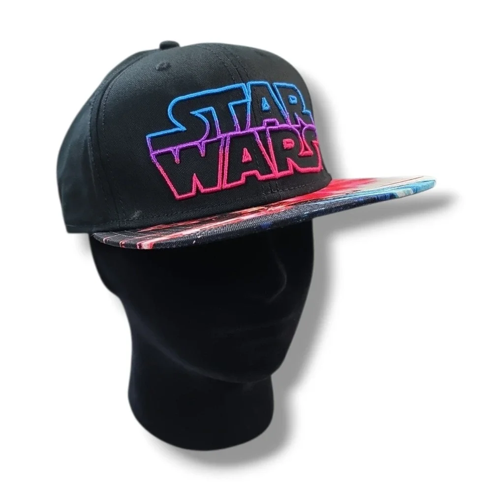 Star Wars‎ Snapback Hat Cap Black Multicolored Embroidered Logo X-Wing